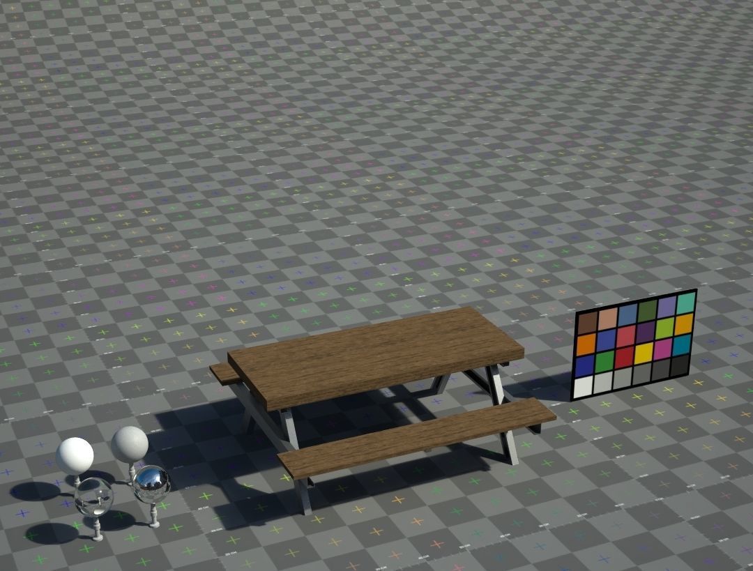 Picnic Table Low-poly 3D model_2