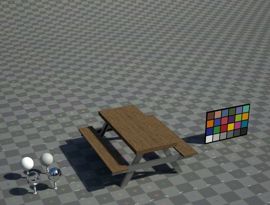 Picnic Table Low-poly 3D model_1