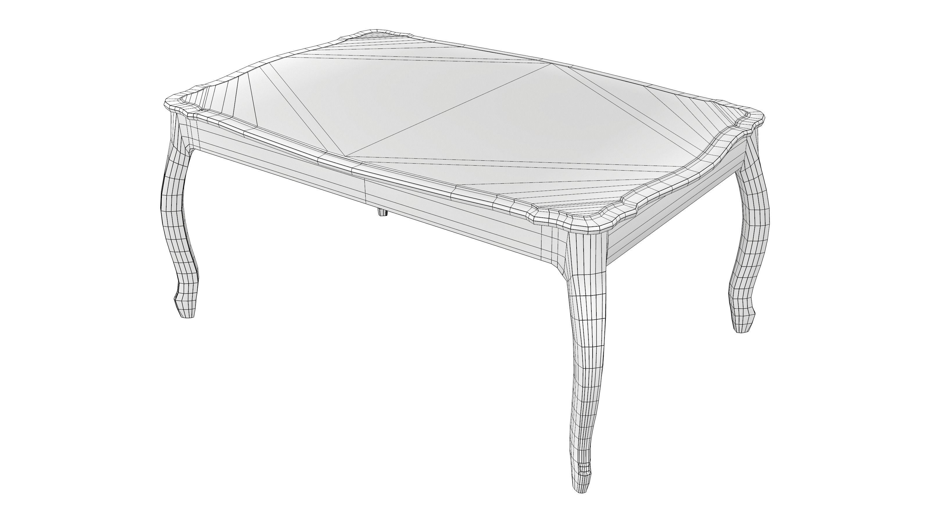 Bergere Style Table Low-poly 3D model_6