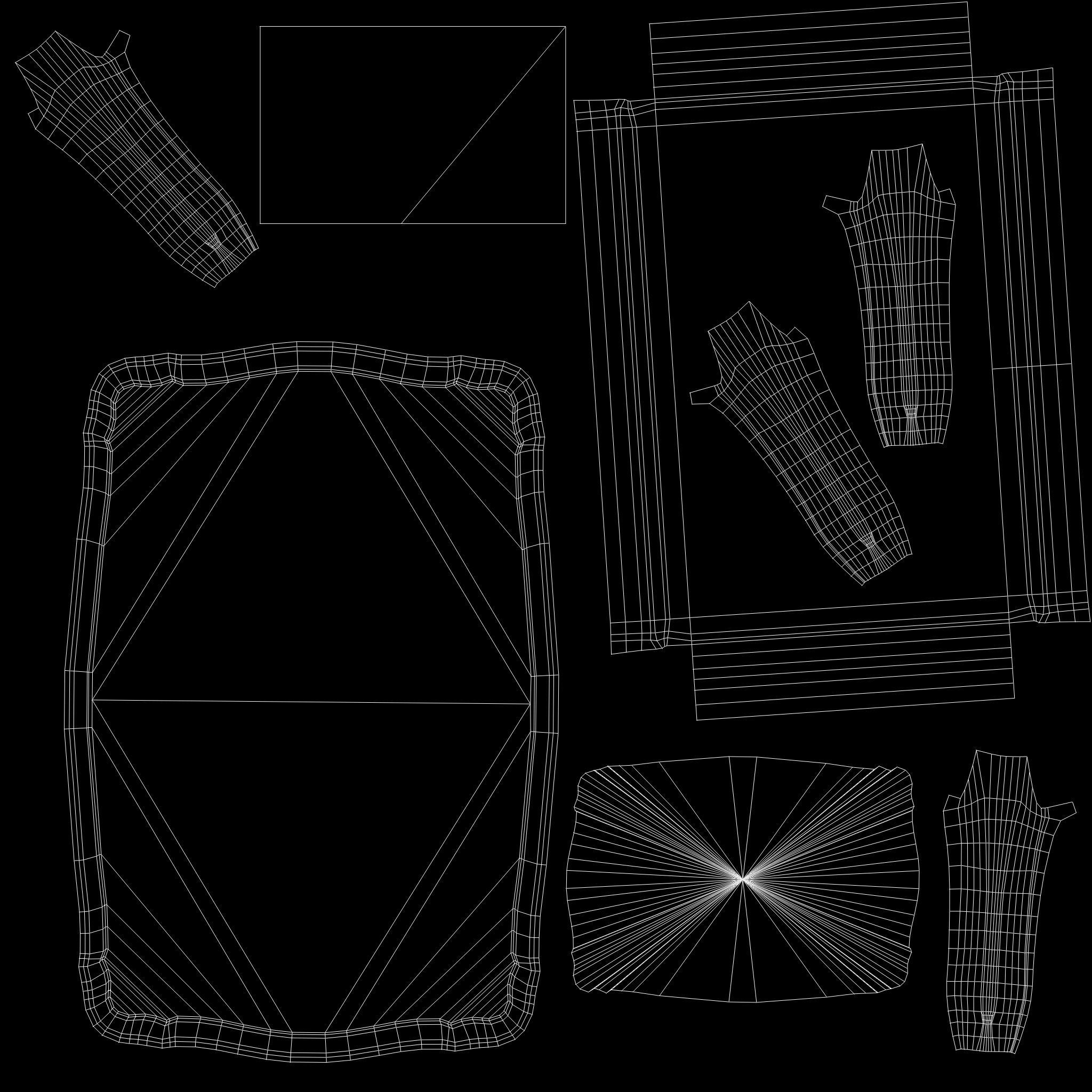 Bergere Style Table Low-poly 3D model_13