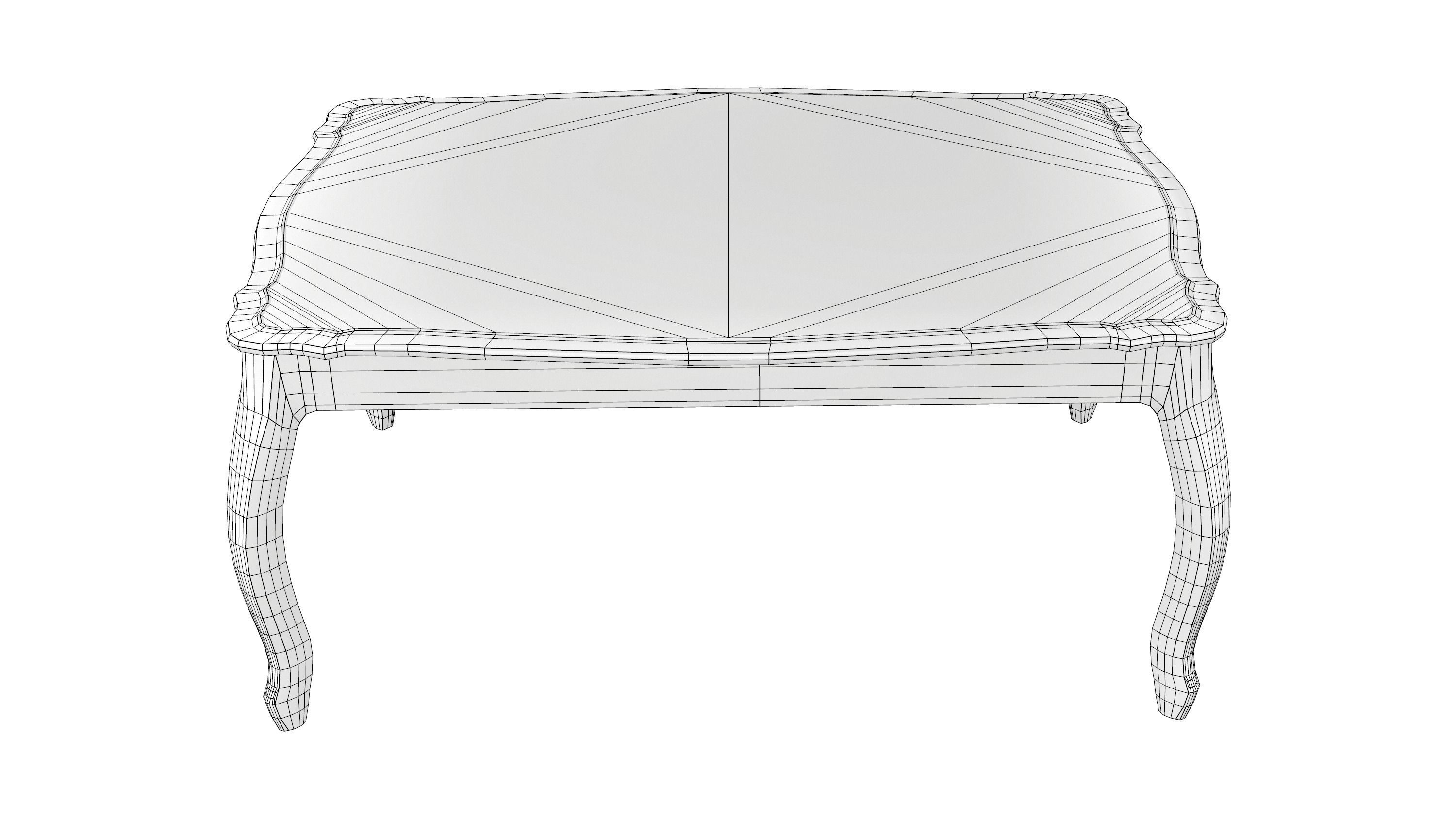 Bergere Style Table Low-poly 3D model_7