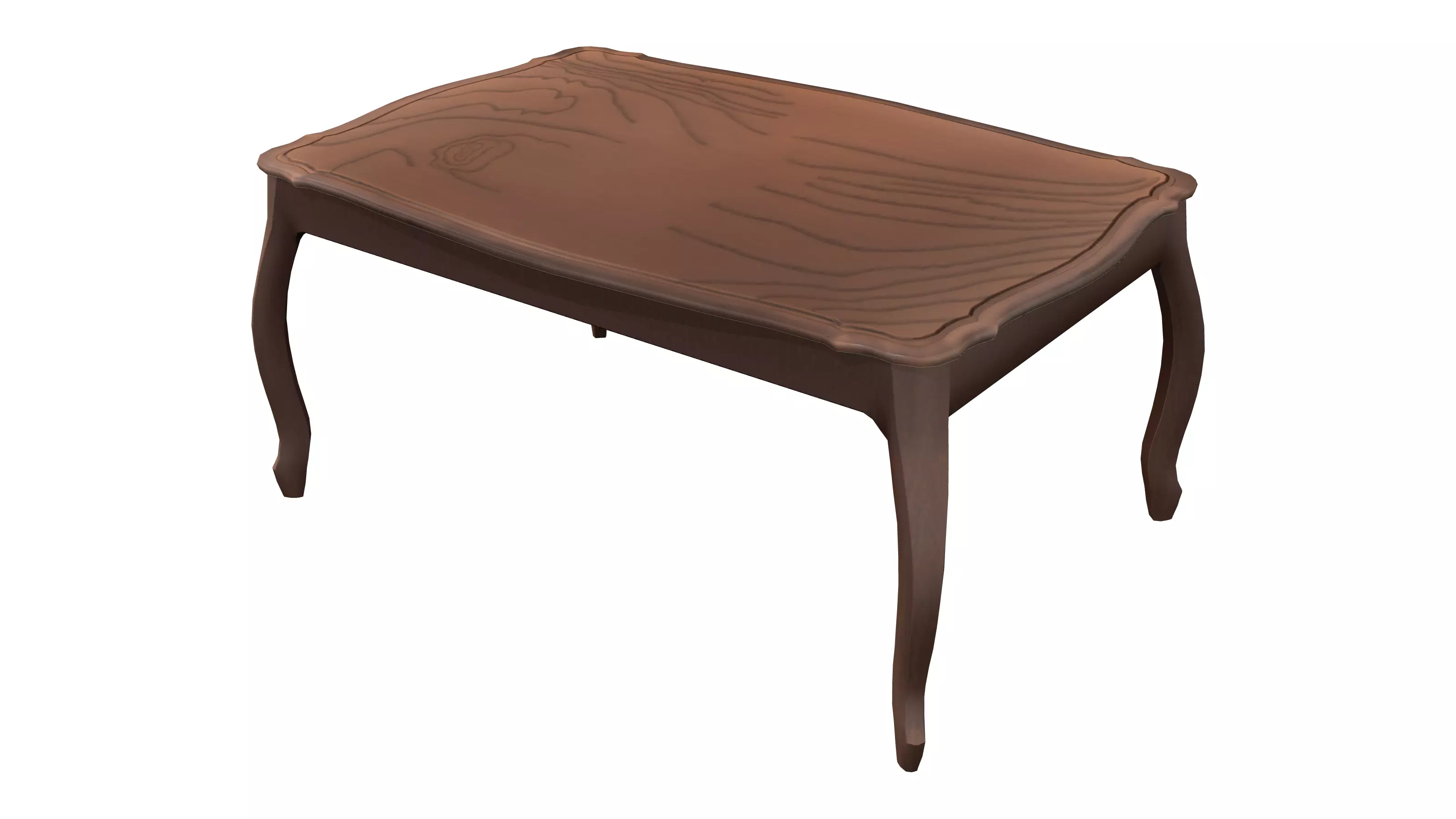 Bergere Style Table Low-poly 3D model_0