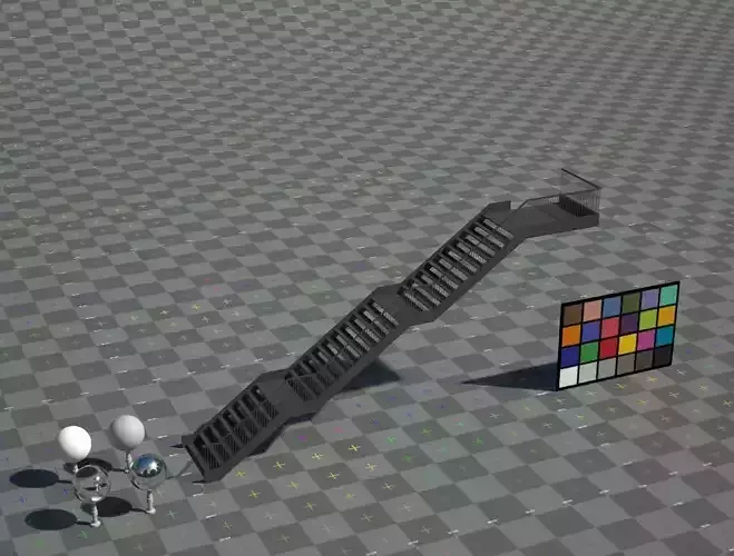 Multiple layered metal staircase