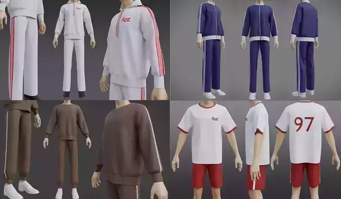 Male Tracksuit - Mens Sportswear Outfit collection 