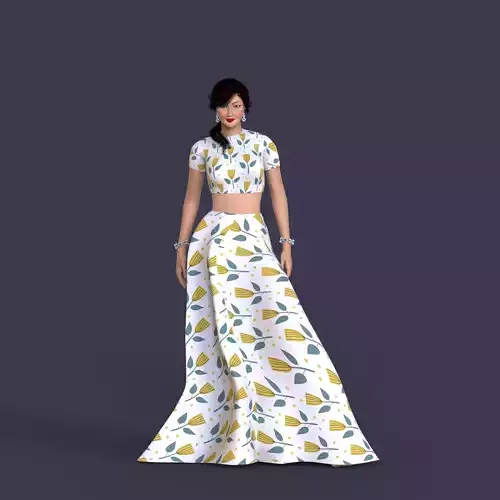 Indian Dress Women Rigged