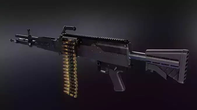 Lightweight Medium Machine Gun  Low-poly 3D model
