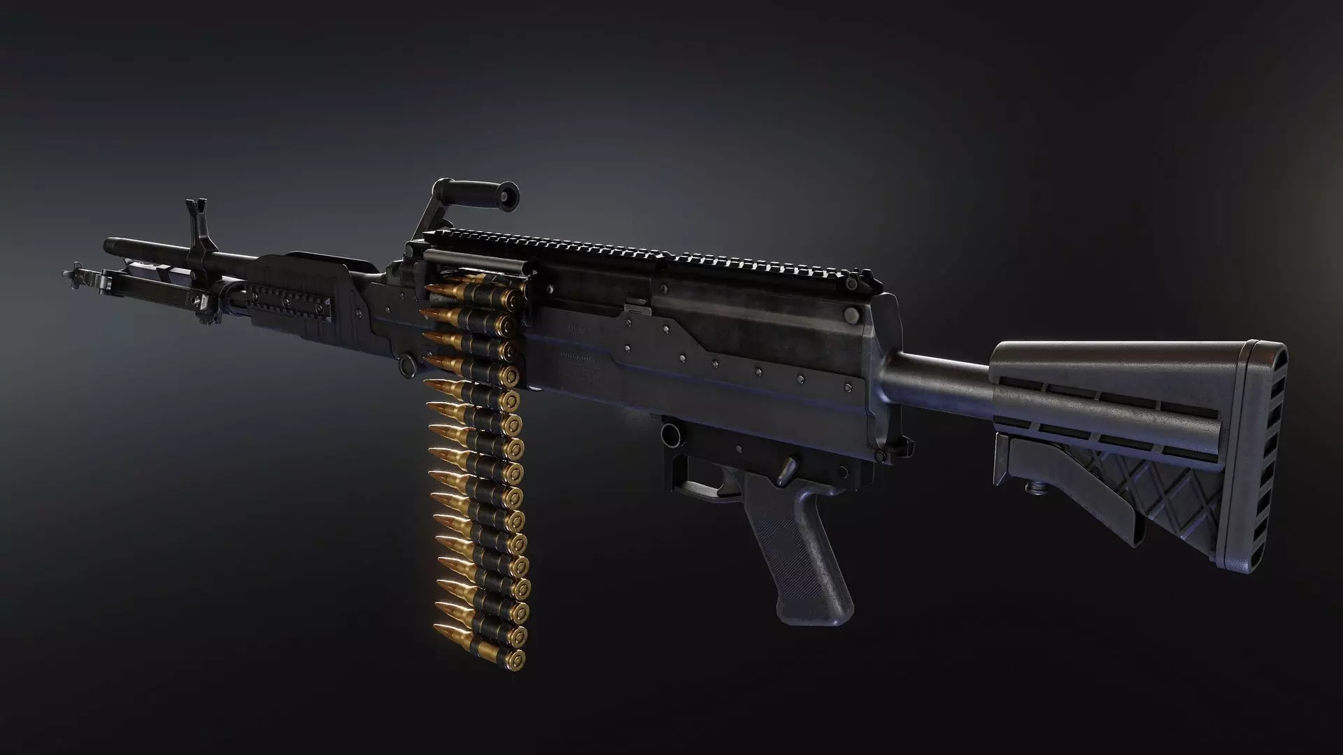 Lightweight Medium Machine Gun Low-poly 3D model