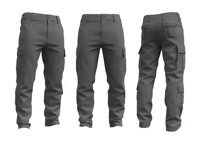 Male Tactical Cargo Pants - Marvelous Designer 3D model