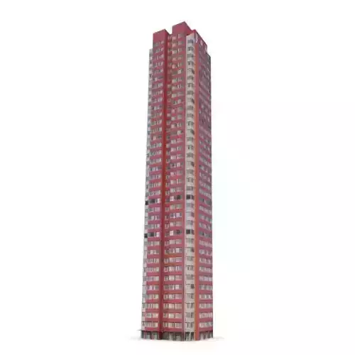 Tall Red Skyscraper