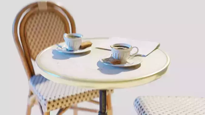 Porcelain cup set  3D model
