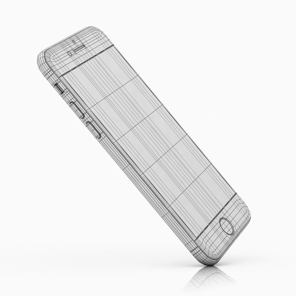 Apple iPhone SE 2022 Starlight Low-poly 3D model_18