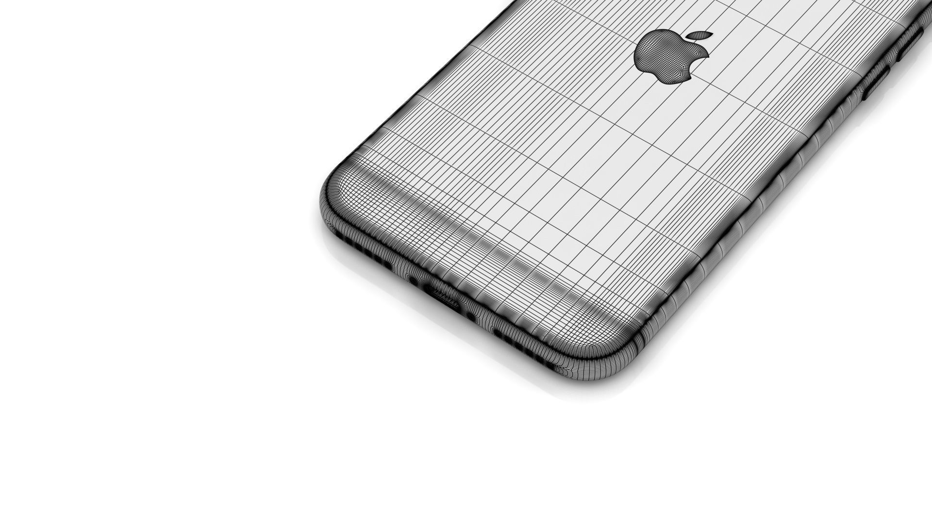 Apple iPhone SE 2022 Starlight Low-poly 3D model_34