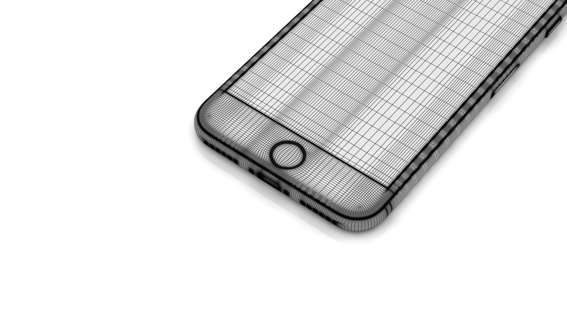 Apple iPhone SE 2022 Starlight Low-poly 3D model_33