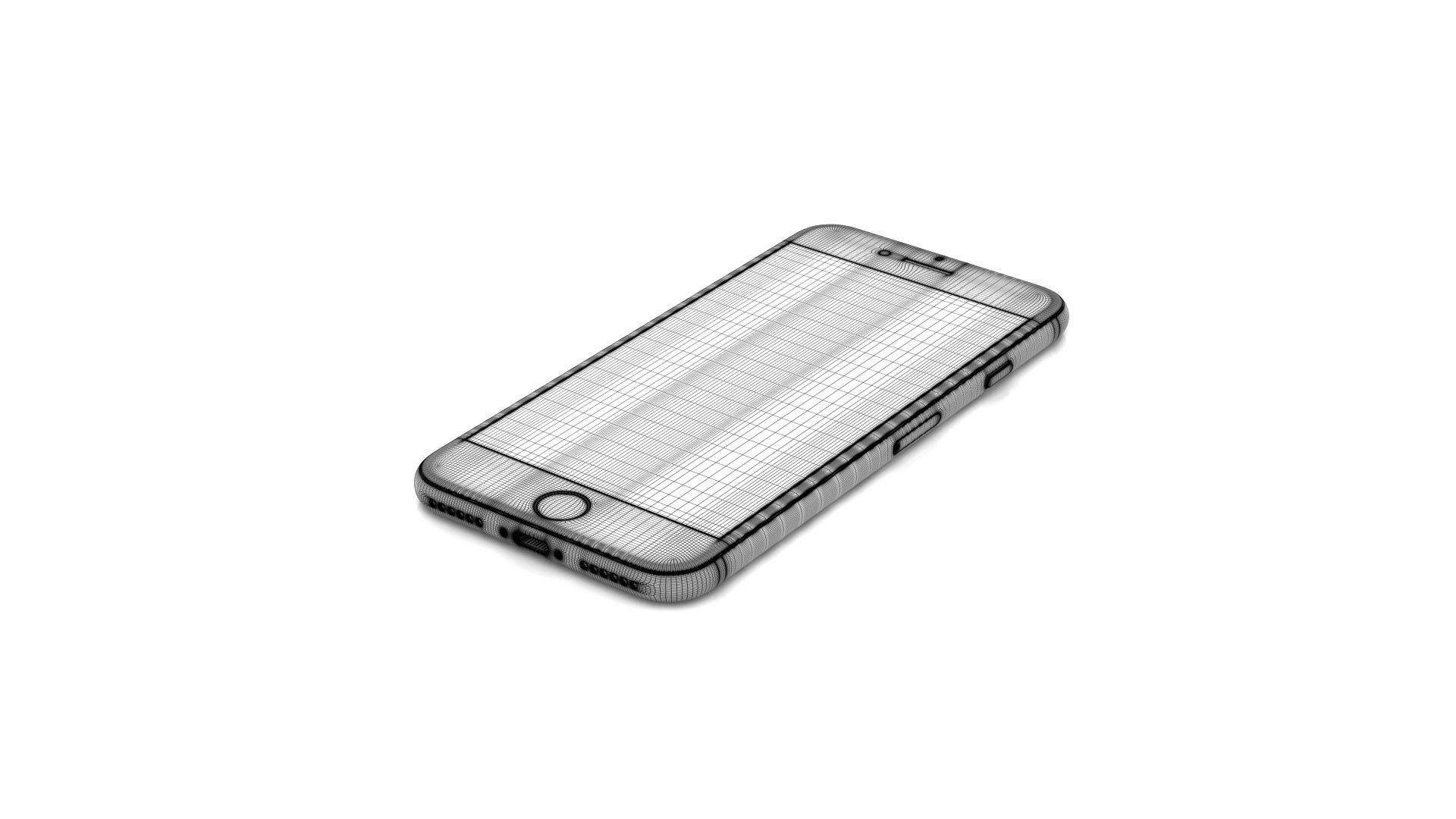 Apple iPhone SE 2022 Starlight Low-poly 3D model_32