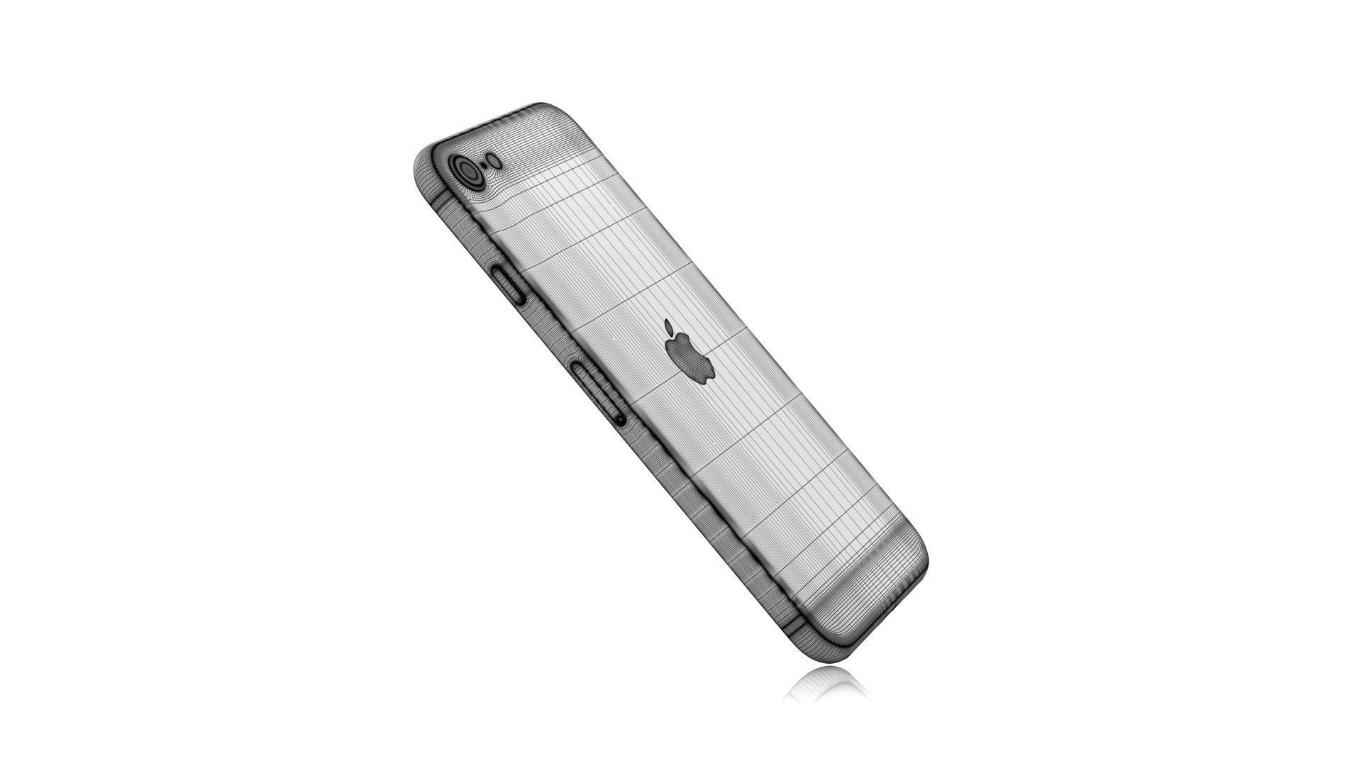 Apple iPhone SE 2022 Starlight Low-poly 3D model_30