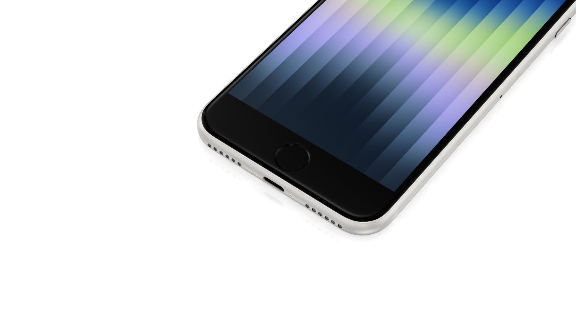 Apple iPhone SE 2022 Starlight Low-poly 3D model_10