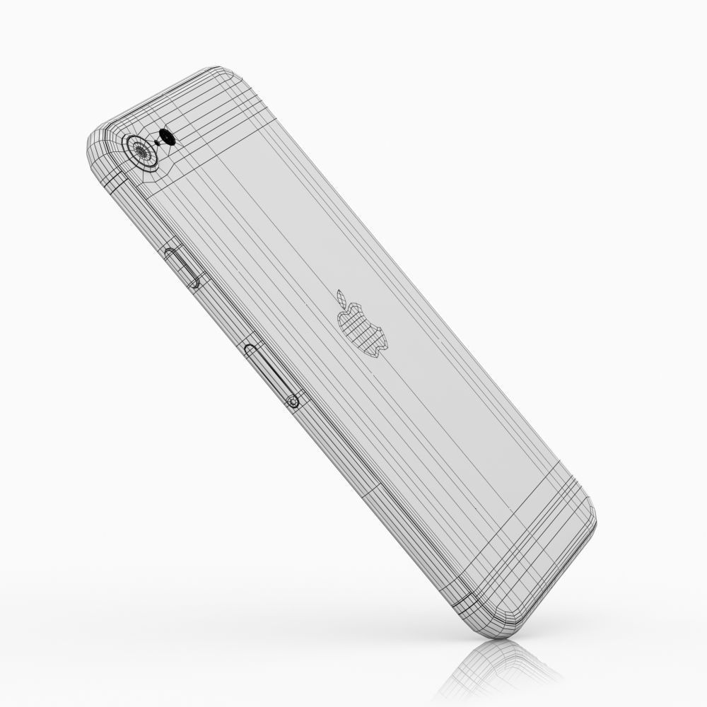 Apple iPhone SE 2022 Starlight Low-poly 3D model_19