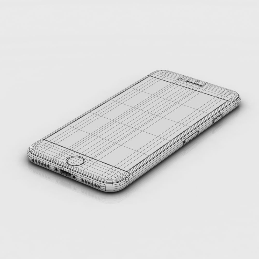 Apple iPhone SE 2022 Starlight Low-poly 3D model_21