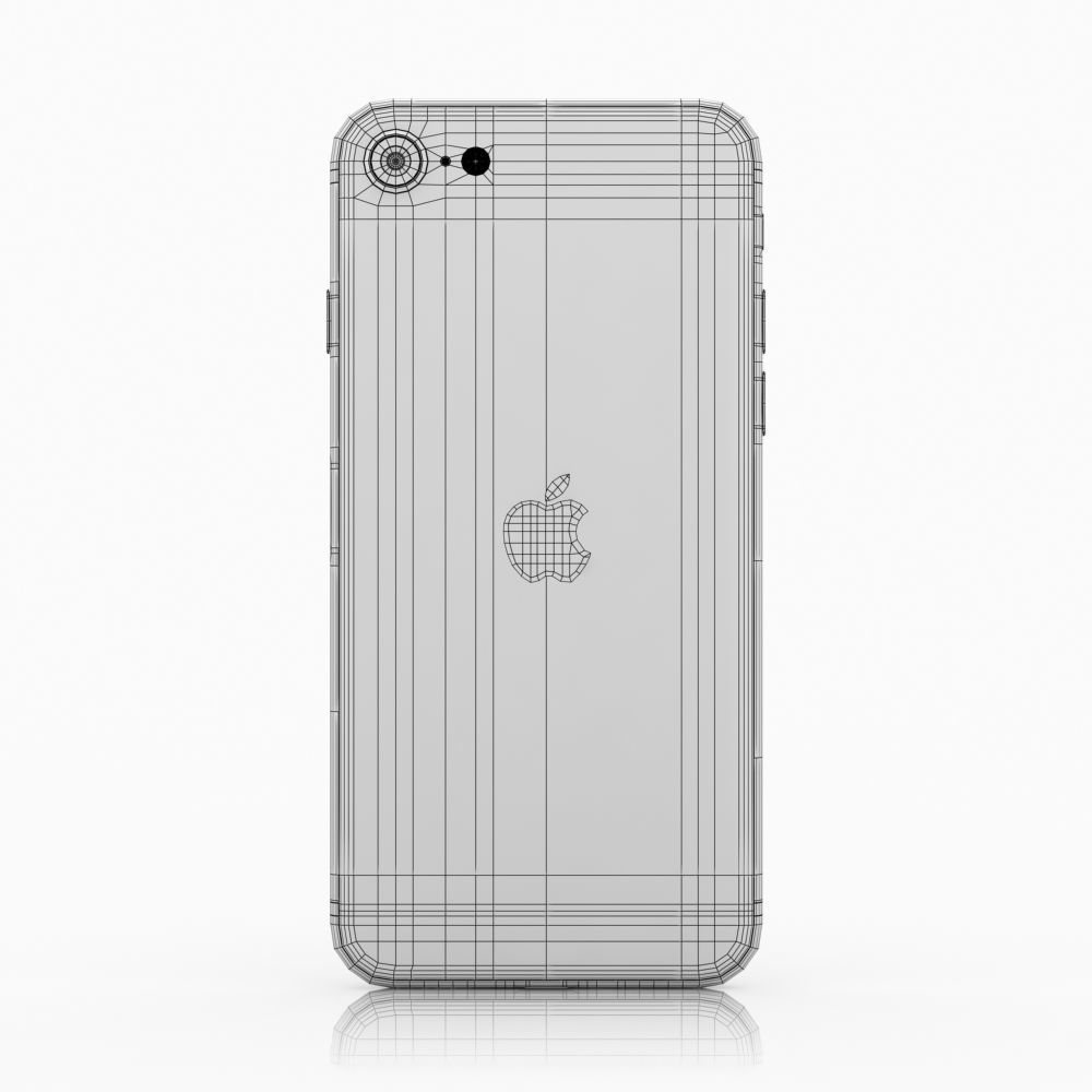 Apple iPhone SE 2022 Starlight Low-poly 3D model_15