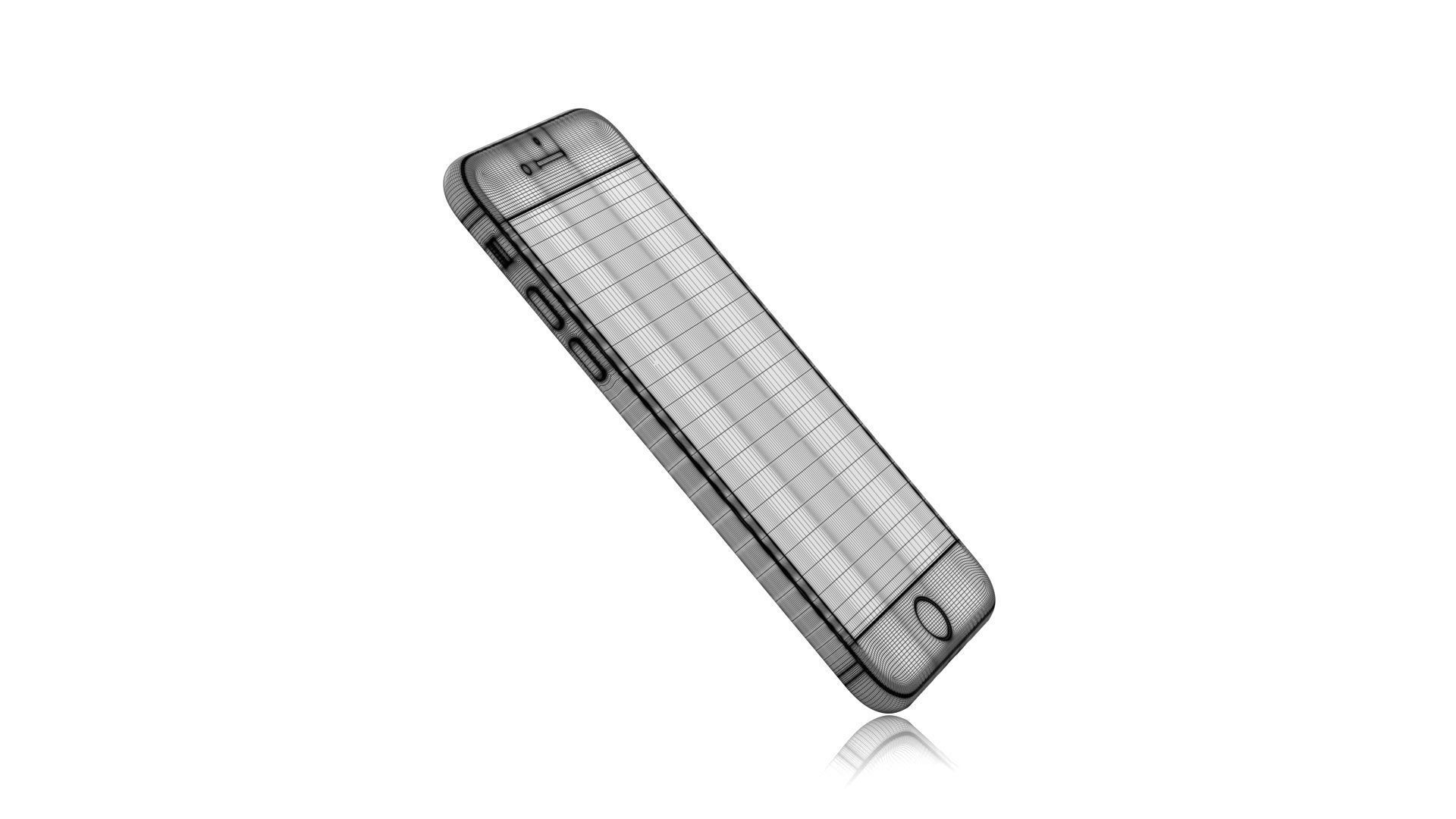 Apple iPhone SE 2022 Starlight Low-poly 3D model_29