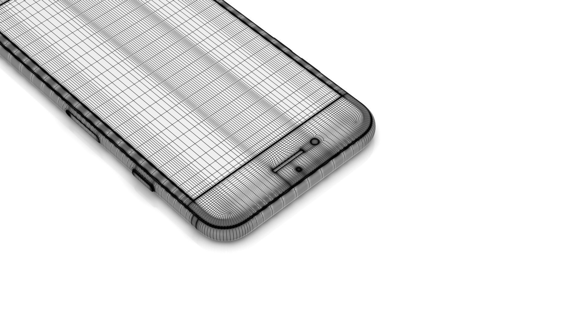 Apple iPhone SE 2022 Starlight Low-poly 3D model_35