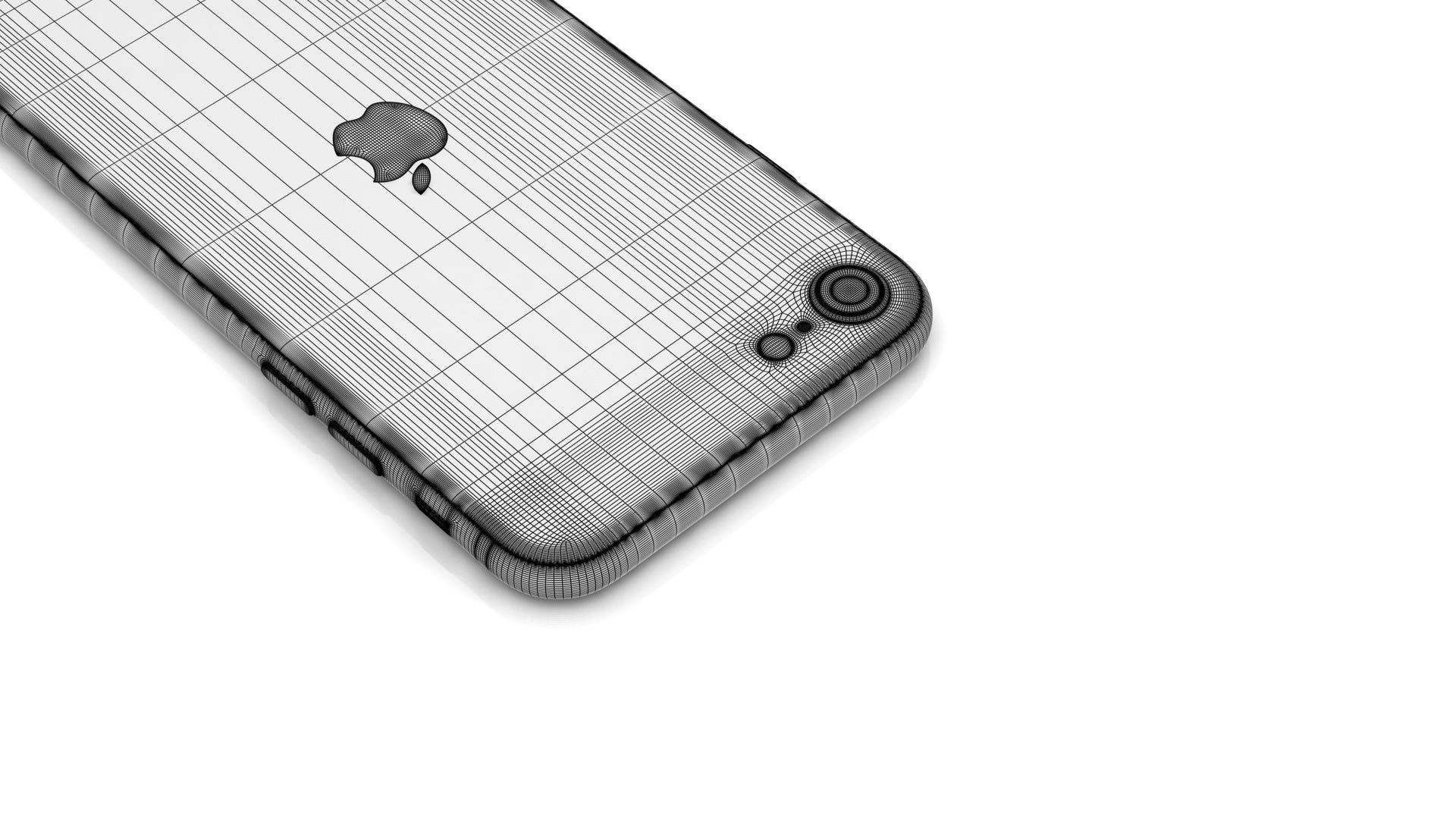 Apple iPhone SE 2022 Starlight Low-poly 3D model_36