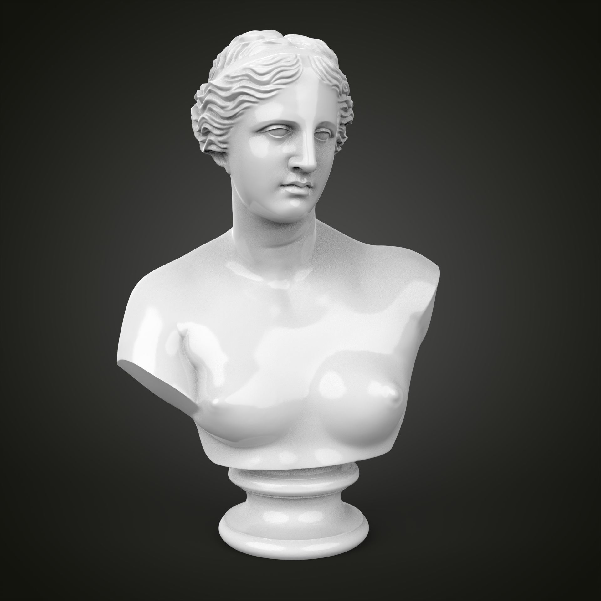 Venus de Milo bust 3D print model_9