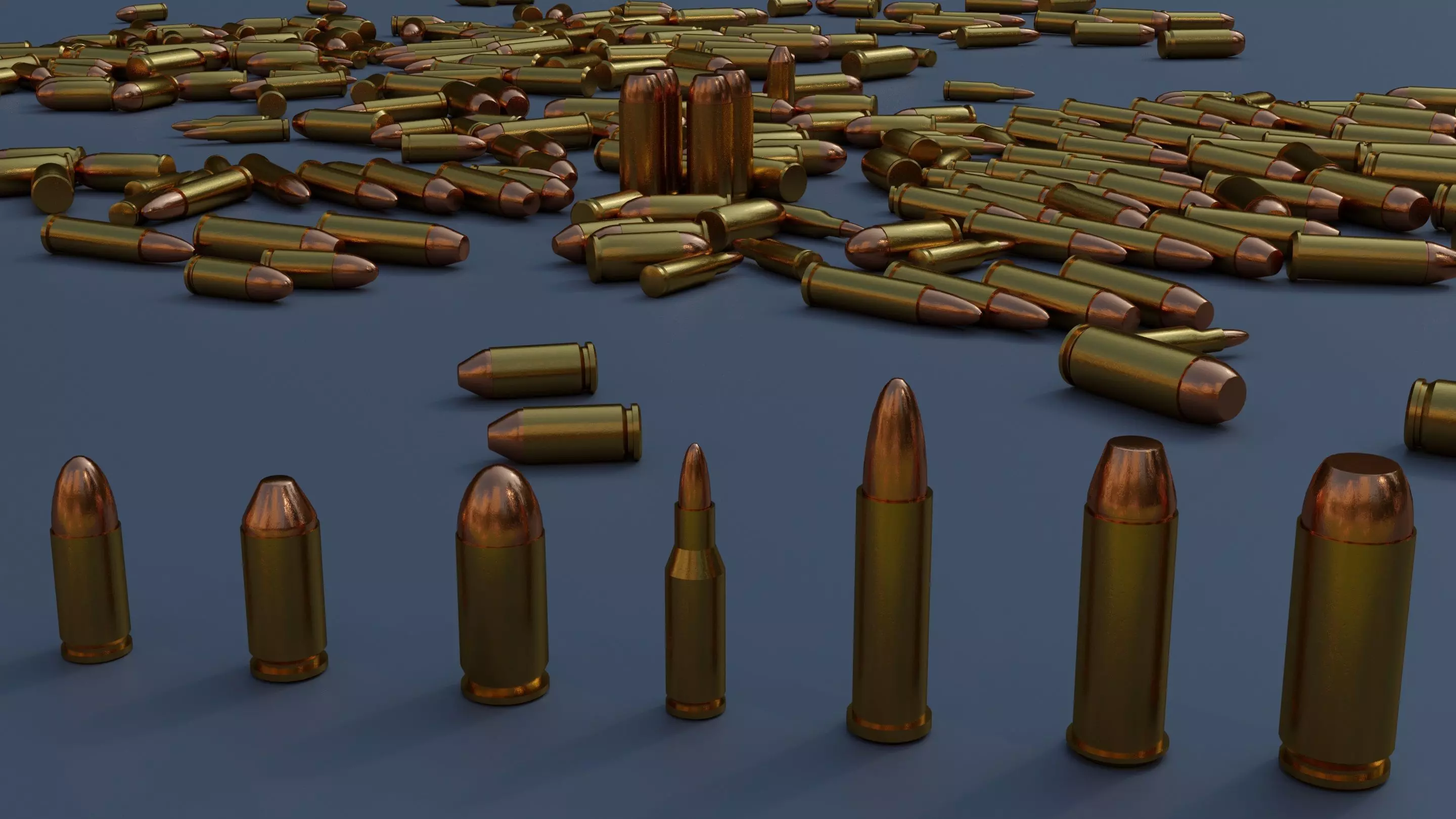 Ammunition bullet shells Free low-poly 3D model_0