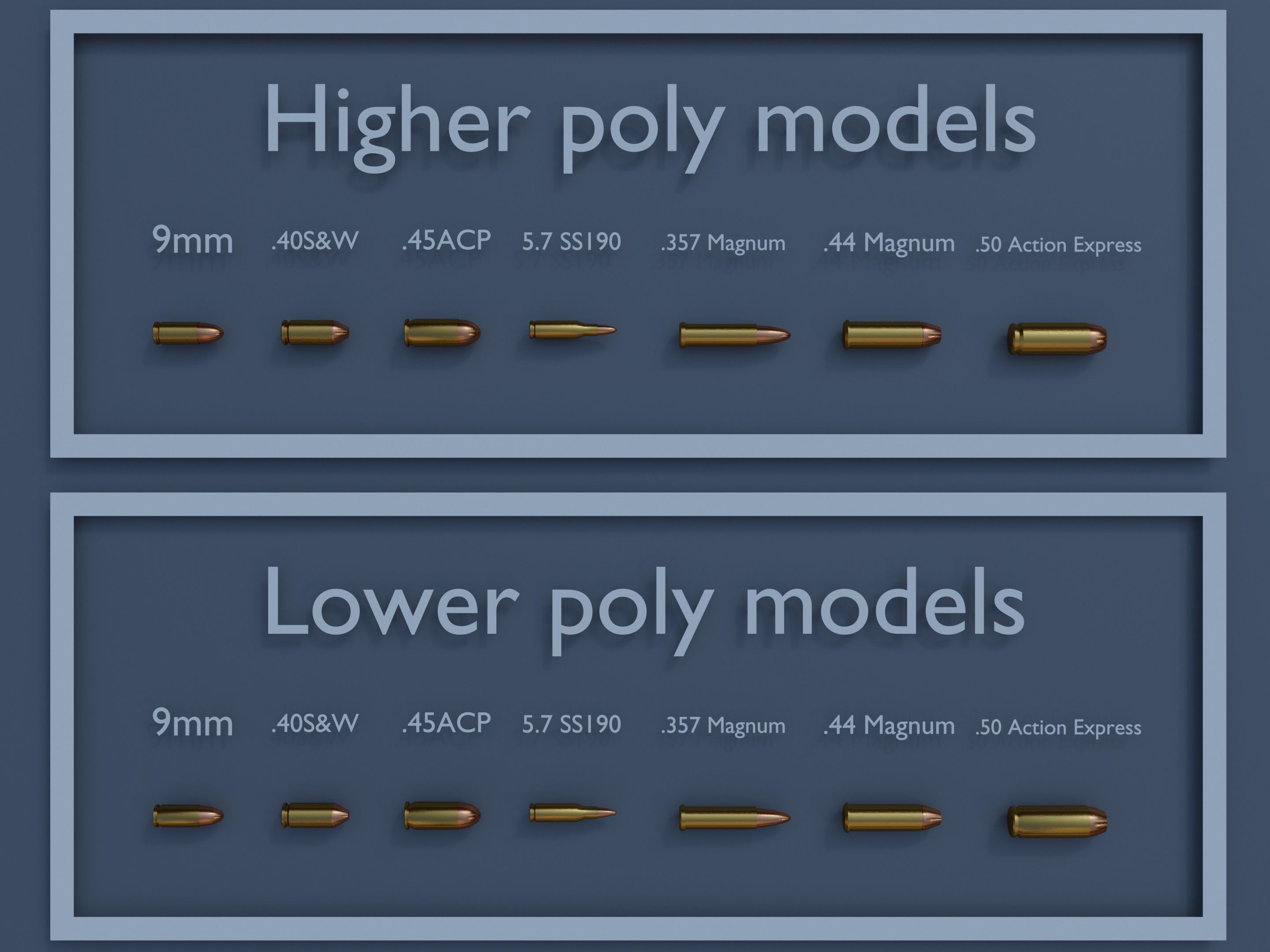 Ammunition bullet shells Free low-poly 3D model_1