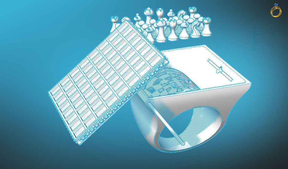 chess ring functional 3D print model_3