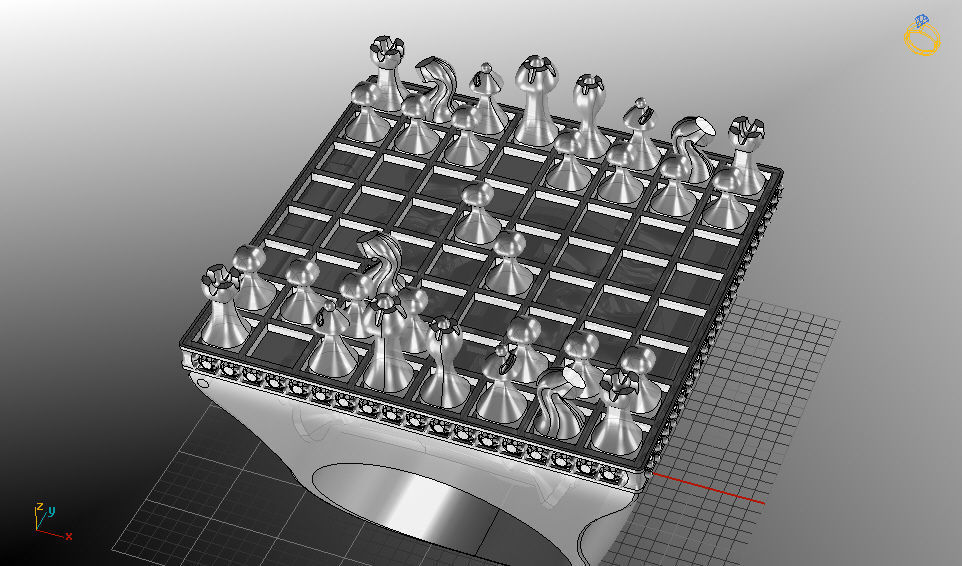 chess ring functional 3D print model_14