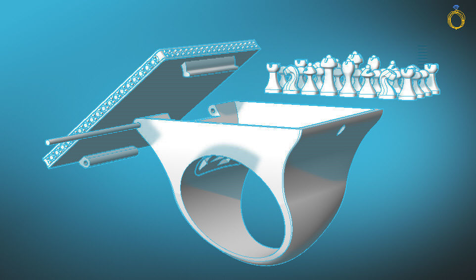 chess ring functional 3D print model_7