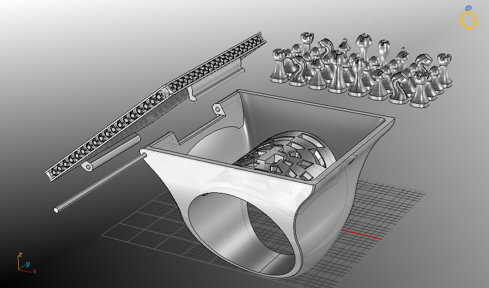 chess ring functional 3D print model_6