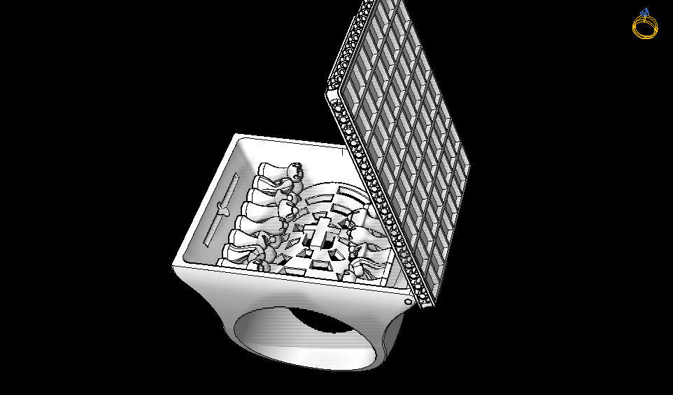 chess ring functional 3D print model_1