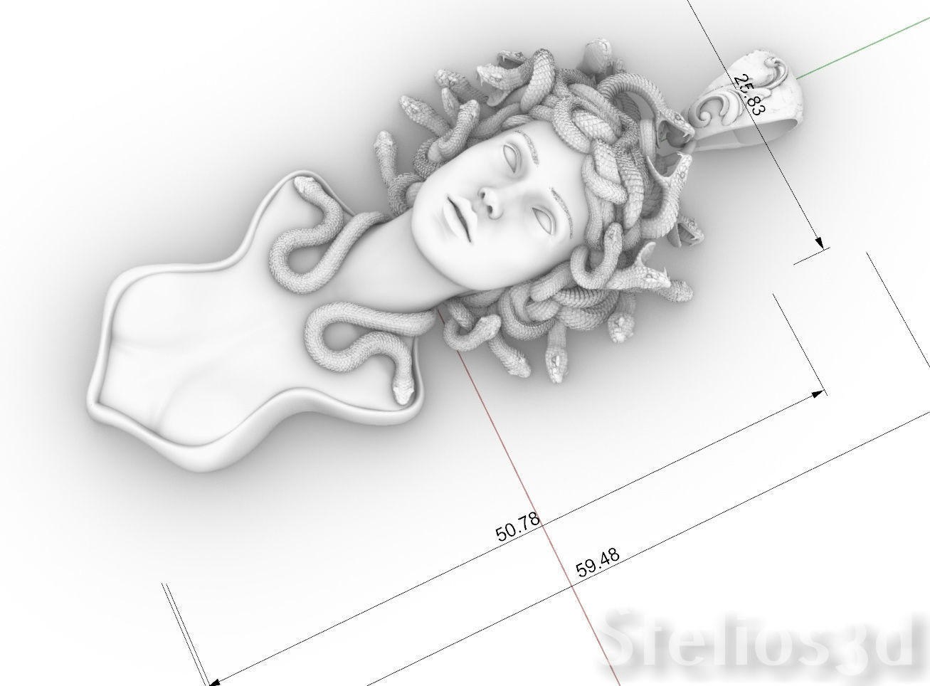 medusa pendant 3D print model 3D print model_4