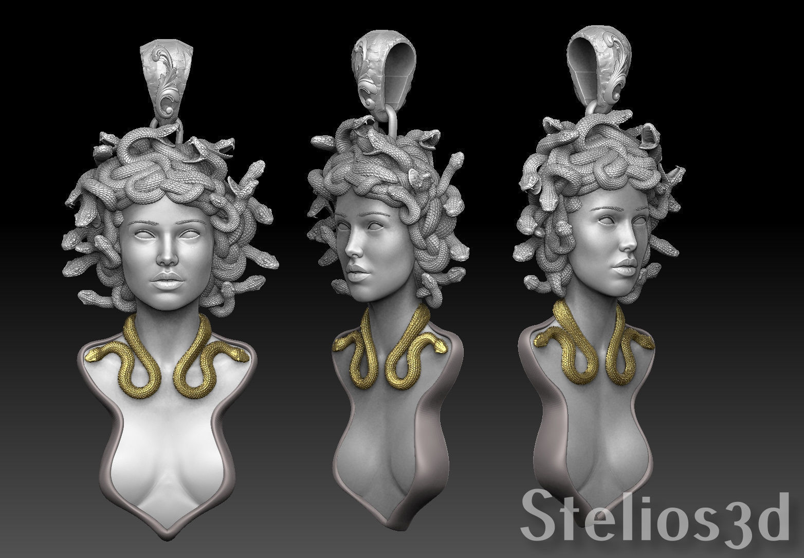 medusa pendant 3D print model 3D print model_1