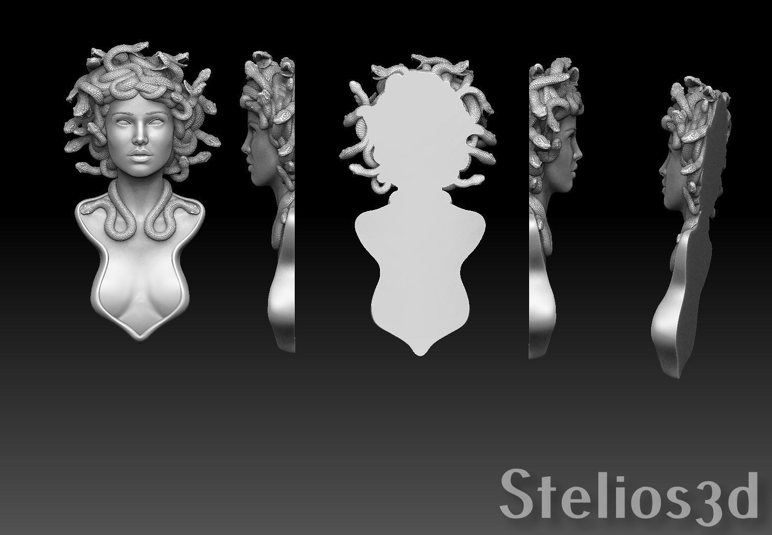 medusa pendant 3D print model 3D print model_13