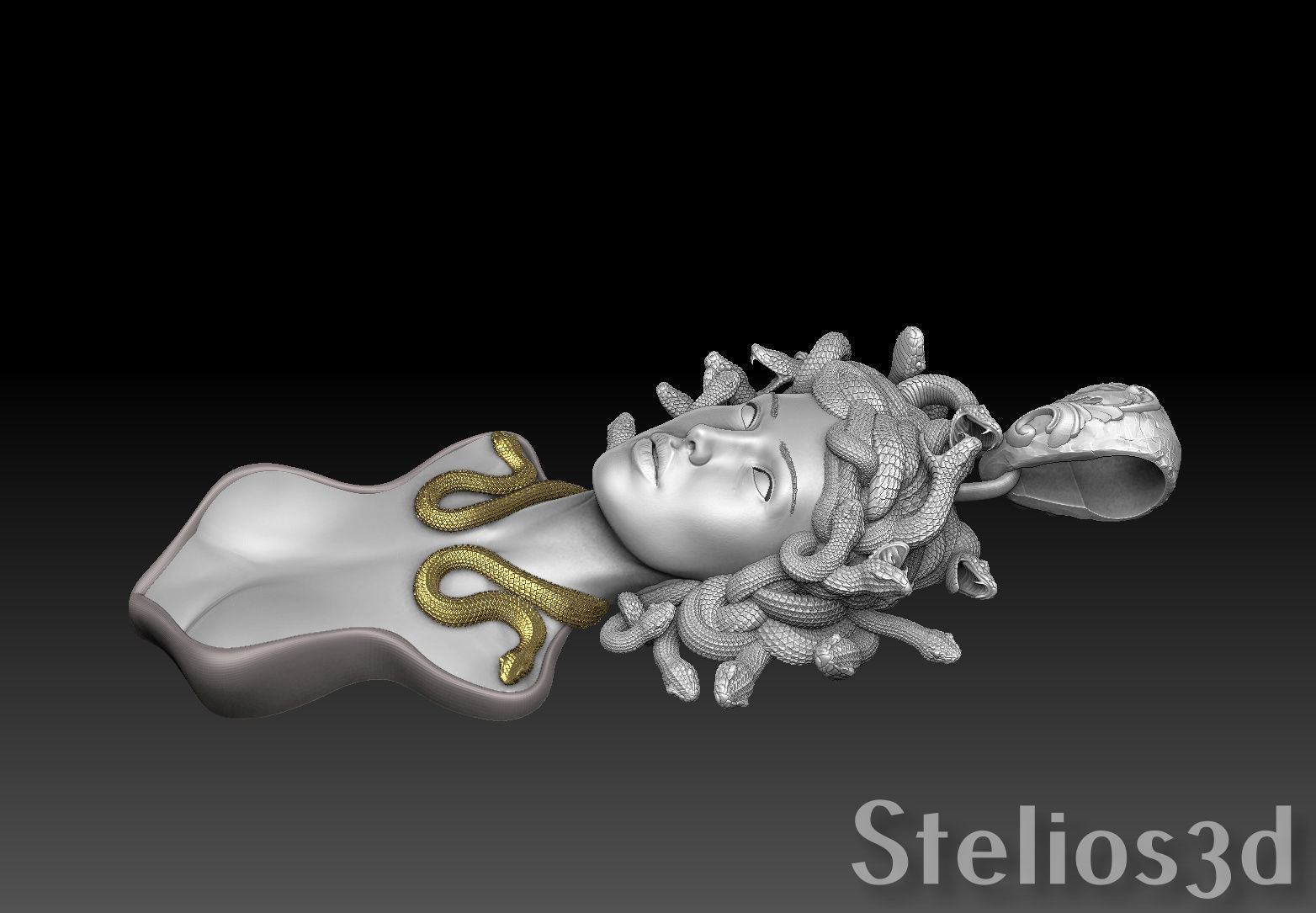 medusa pendant 3D print model 3D print model_7