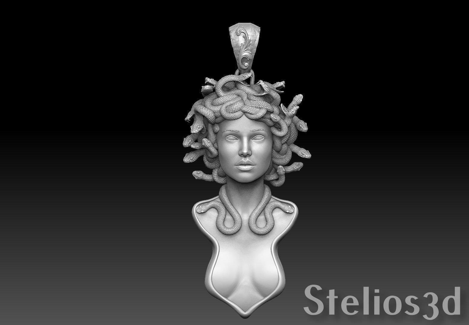 medusa pendant 3D print model 3D print model_12