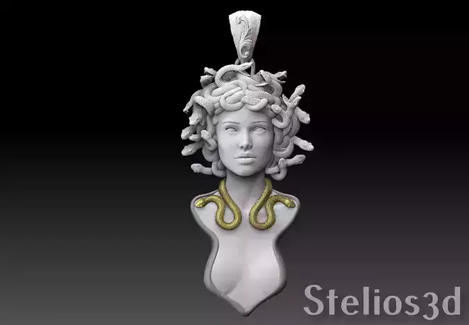 medusa pendant 3D print model 3D print model