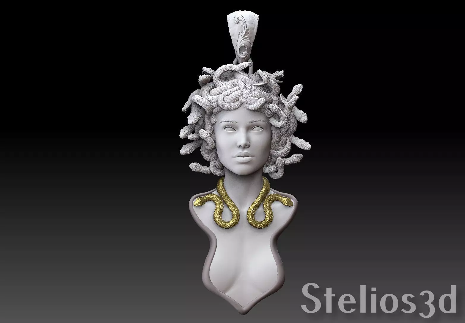 medusa pendant 3D print model 3D print model_0