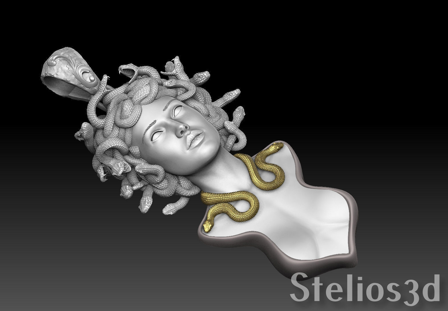 medusa pendant 3D print model 3D print model_8