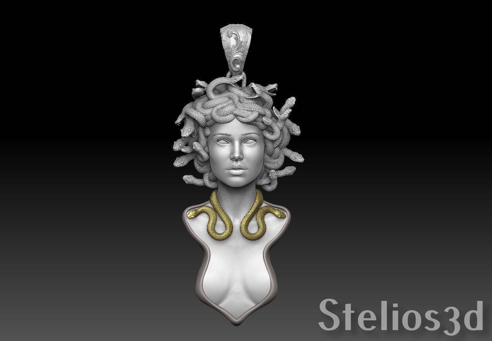 medusa pendant 3D print model 3D print model_9
