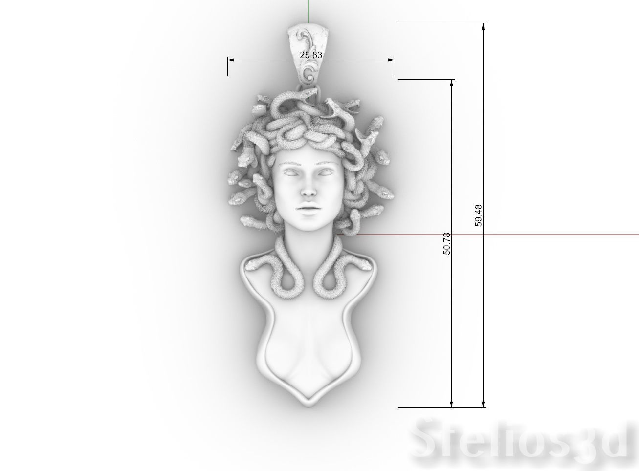 medusa pendant 3D print model 3D print model_3