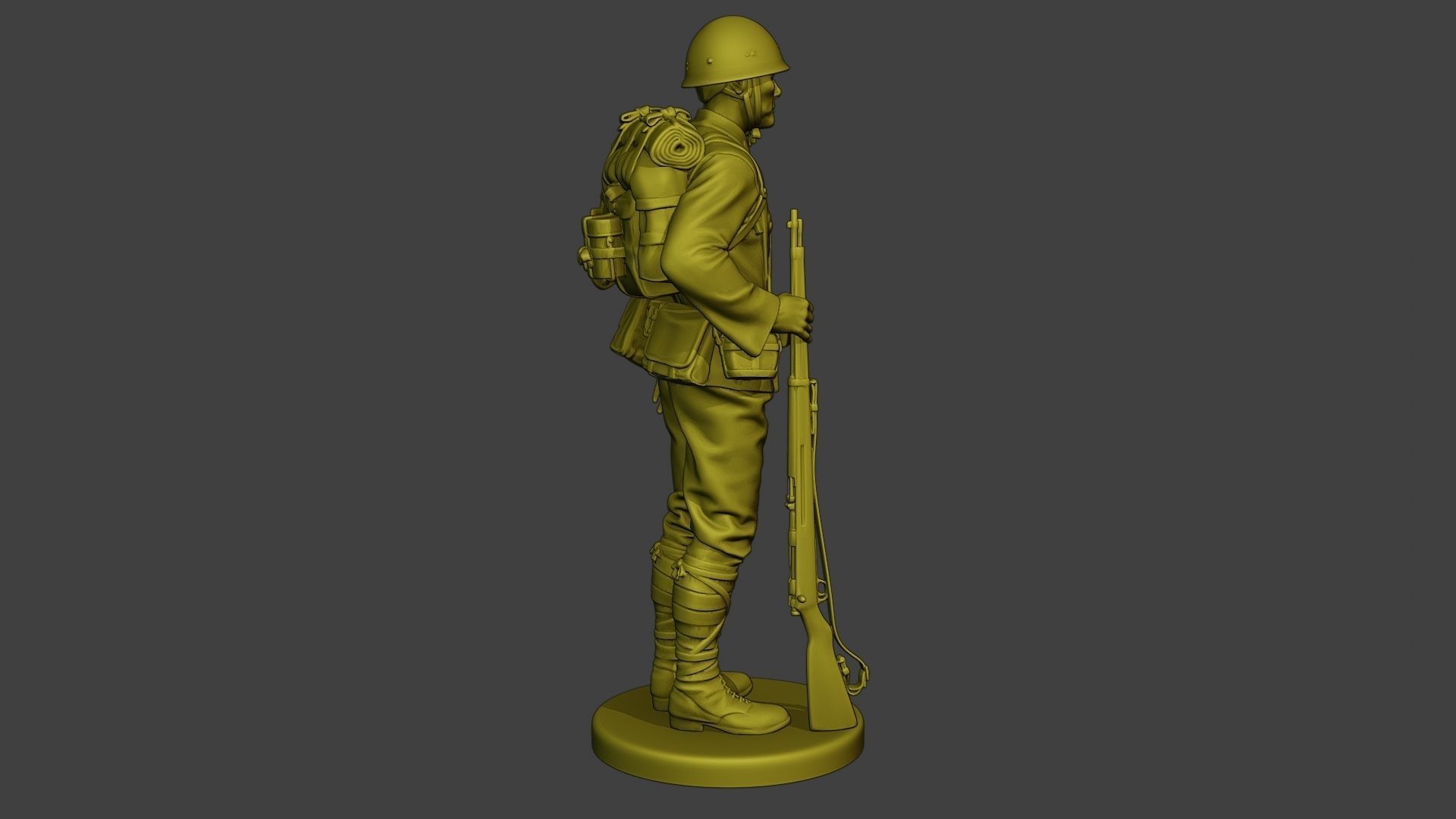 Japanese soldier ww2 Attention4 J1 3D print model_11
