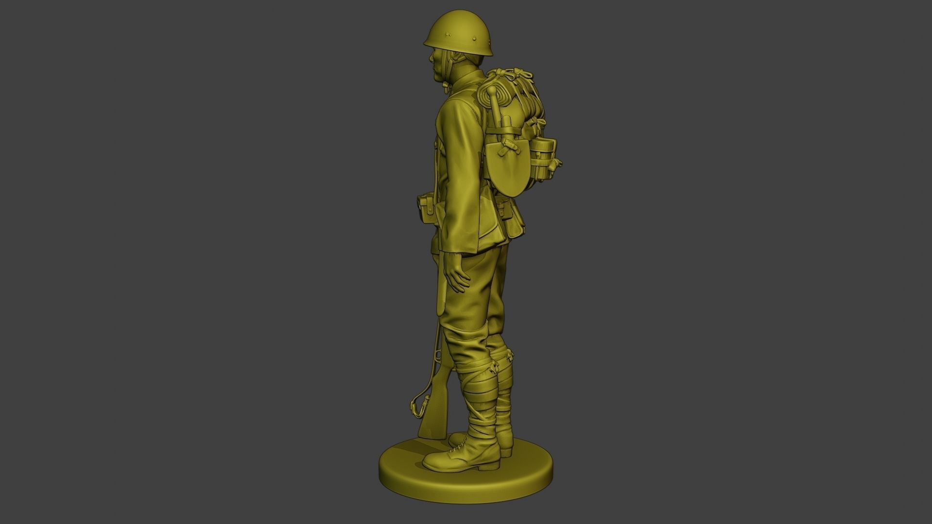 Japanese soldier ww2 Attention4 J1 3D print model_1