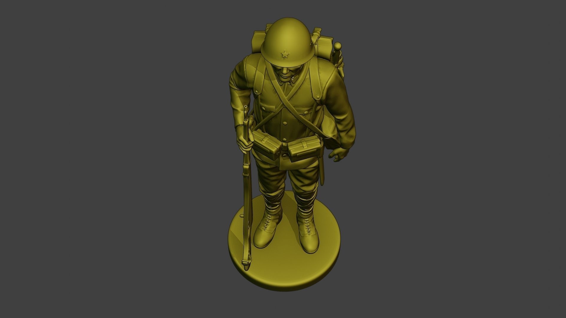 Japanese soldier ww2 Attention4 J1 3D print model_12