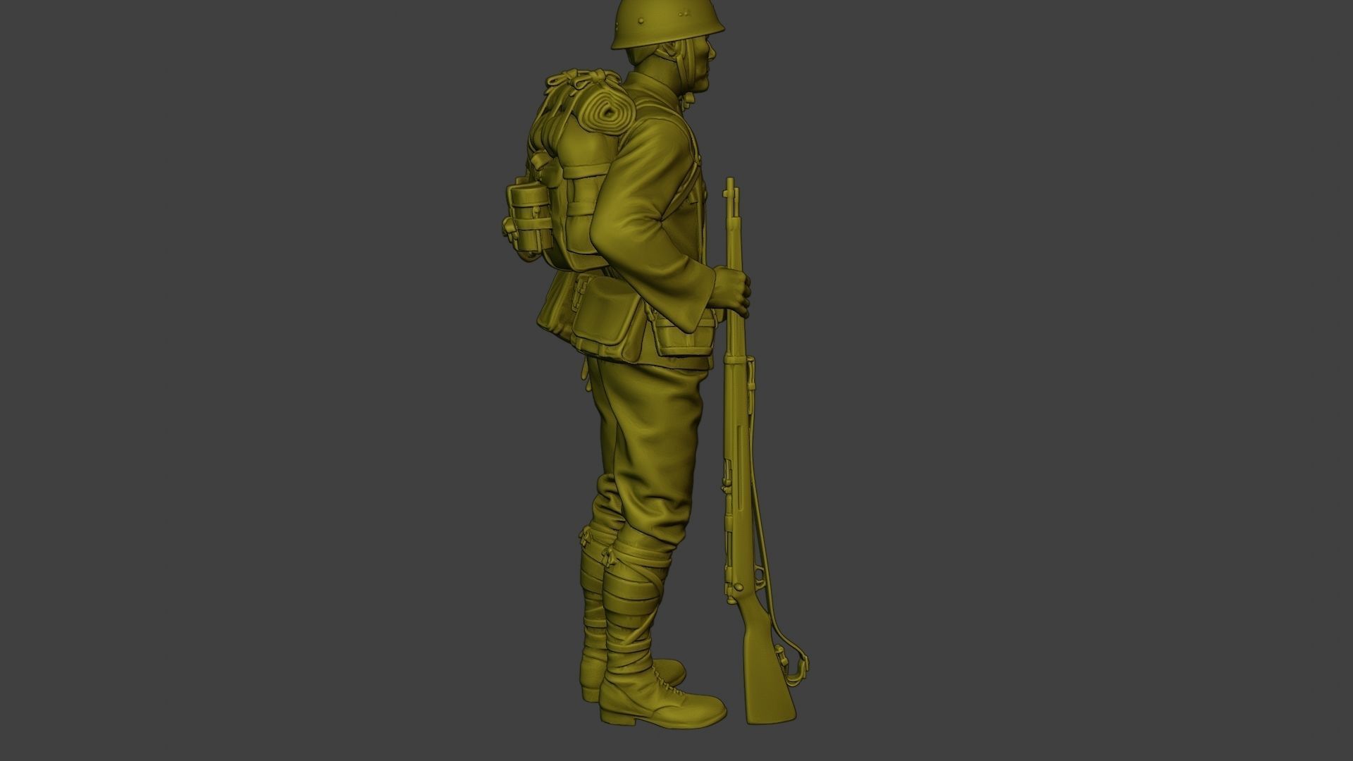 Japanese soldier ww2 Attention4 J1 3D print model_30