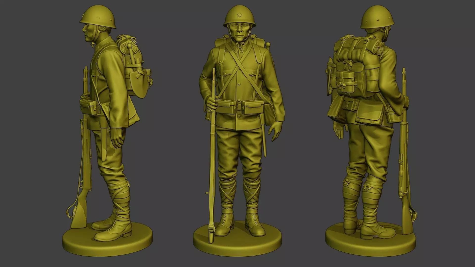 Japanese soldier ww2 Attention4 J1 3D print model_0
