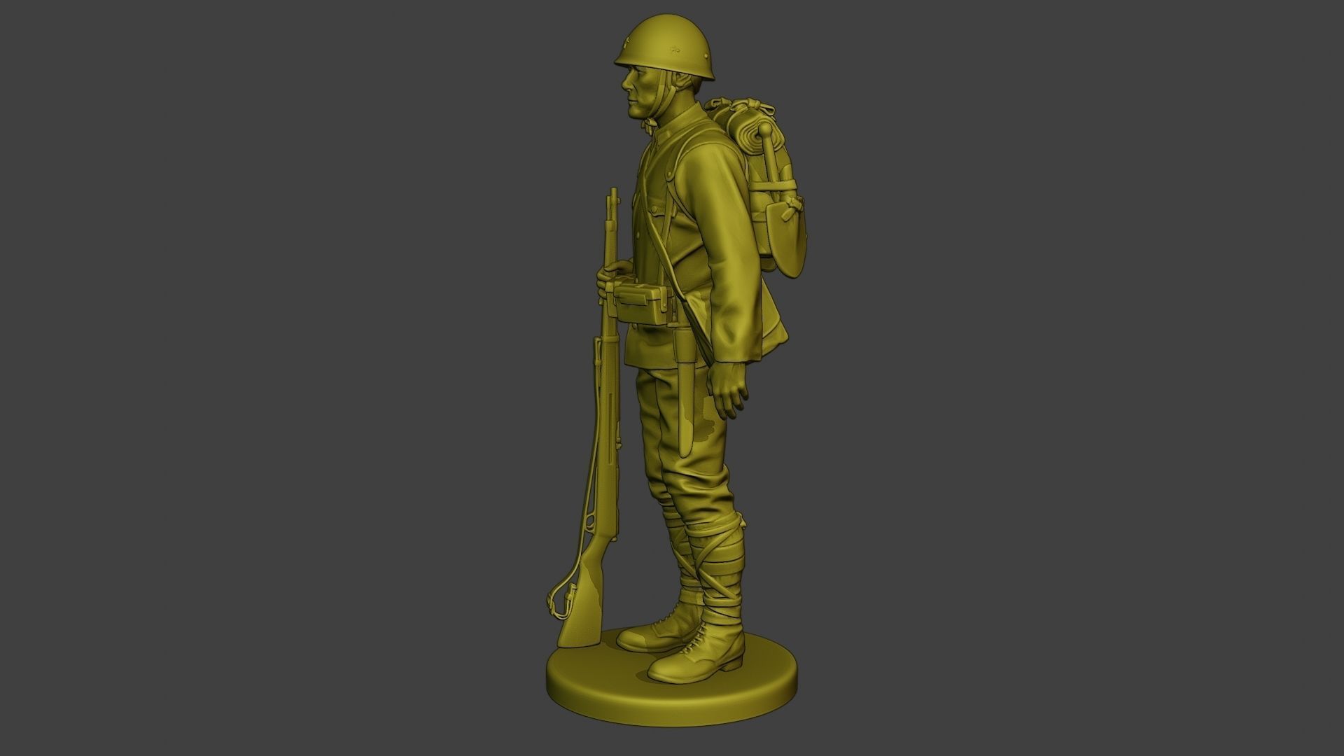 Japanese soldier ww2 Attention4 J1 3D print model_7